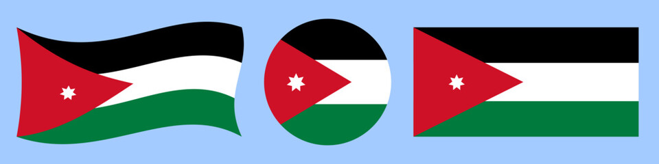 This is a vector illustration of the Jordan flag.