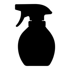 Black Silhouette of a Plastic Spray Bottle for Cleaning or Gardening