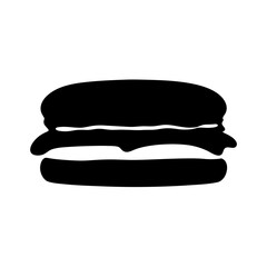 A Simple Black Silhouette of a Delicious Hamburger Sandwich