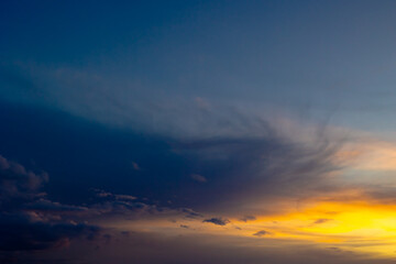 Hazy and partly cloudy sky background photo.