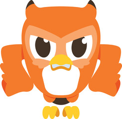 simple cartoon cute owl character is angry with both hands clenched into fists