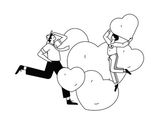 Happy Valentine's Day flat character vector concept business hand drawn illustration
