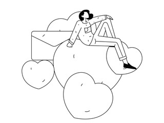 Happy Valentine's Day flat character vector concept business hand drawn illustration
