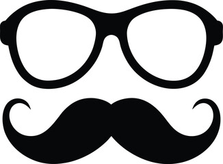 Glasses with Mustache Disguise Silhouette vector illustration