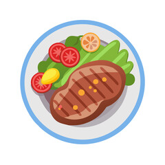  Tasty Plate of Steak with Vegetables