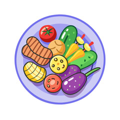  Tasty Platter of Assorted Grilled Vegetables