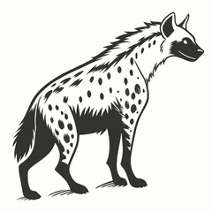 Spotted Hyena Silhouette Wildlife, African Animal, Predator, Carnivore, Art