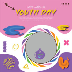 International youth day social media instagram post banner template