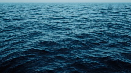 Obraz premium Expansive, deep blue ocean surface, tranquil and vast.