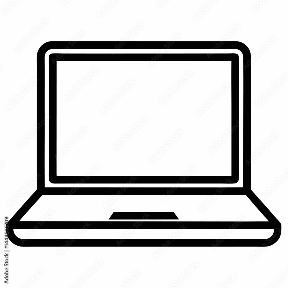 Fototapete Laptop computer or notebook computer flat icon for apps and websites