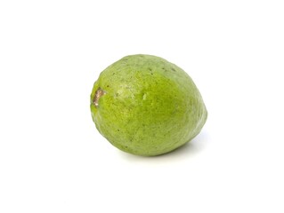 Fresh green guava isolated on white background