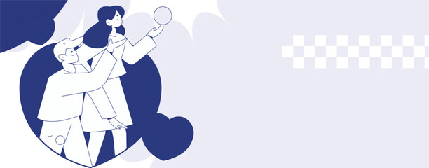 Happy Valentine's Day flat character vector concept business hand drawn illustration
