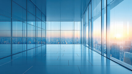 Modern Empty Office Space with City View