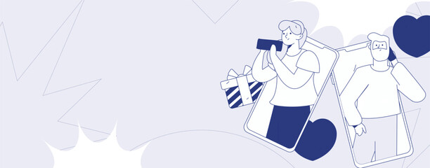 Happy Valentine's Day flat character vector concept business hand drawn illustration
