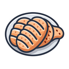  Savory Sliced Grilled Chicken Illustration