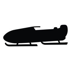 Black Silhouette of a Bobsleigh Winter Sports Equipment