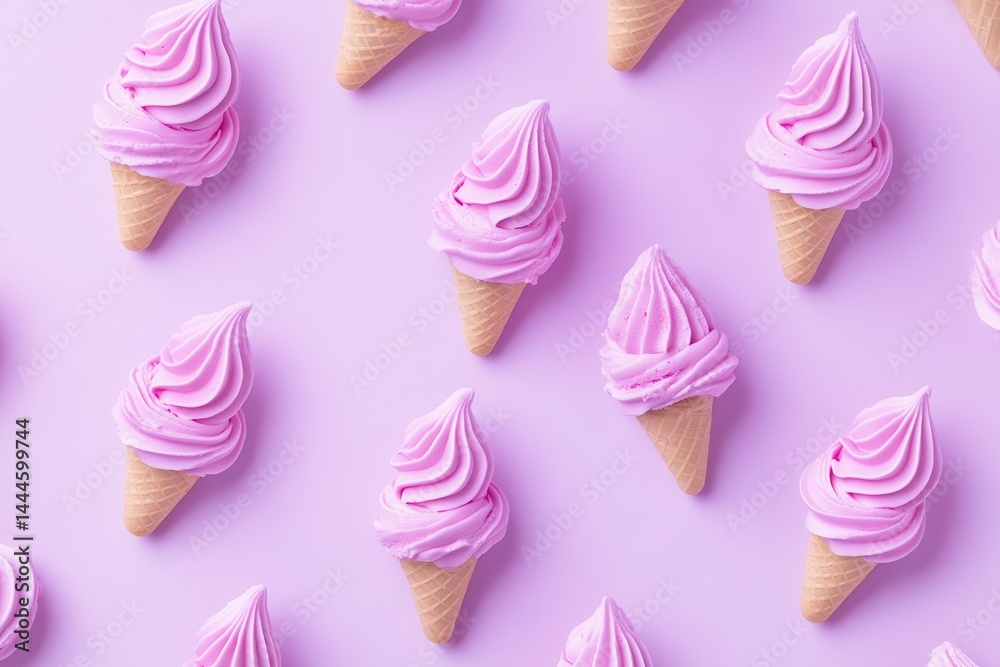 Poster a pattern of delightful pink ice cream cones arranged on a matching pastel backdrop creates a sweet 