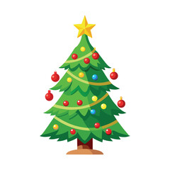 Fototapeta premium Festive Christmas Tree Vector Design