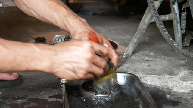 man working on a circular saw