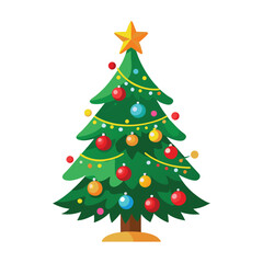 Fototapeta premium Festive Christmas Tree Vector Design