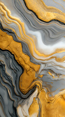 Abstract deep-gold ink marble with smooth flow and copy space