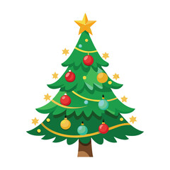Fototapeta premium Festive Christmas Tree Vector Design