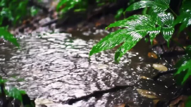 Forest Stream with Foliage