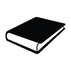 A Simple Black and White Illustration of a Closed Book Lying on its Side