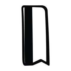 Simple Black and White Bookmark Icon Design Illustration Graphic Image