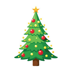 Fototapeta premium Festive Christmas Tree Vector Design