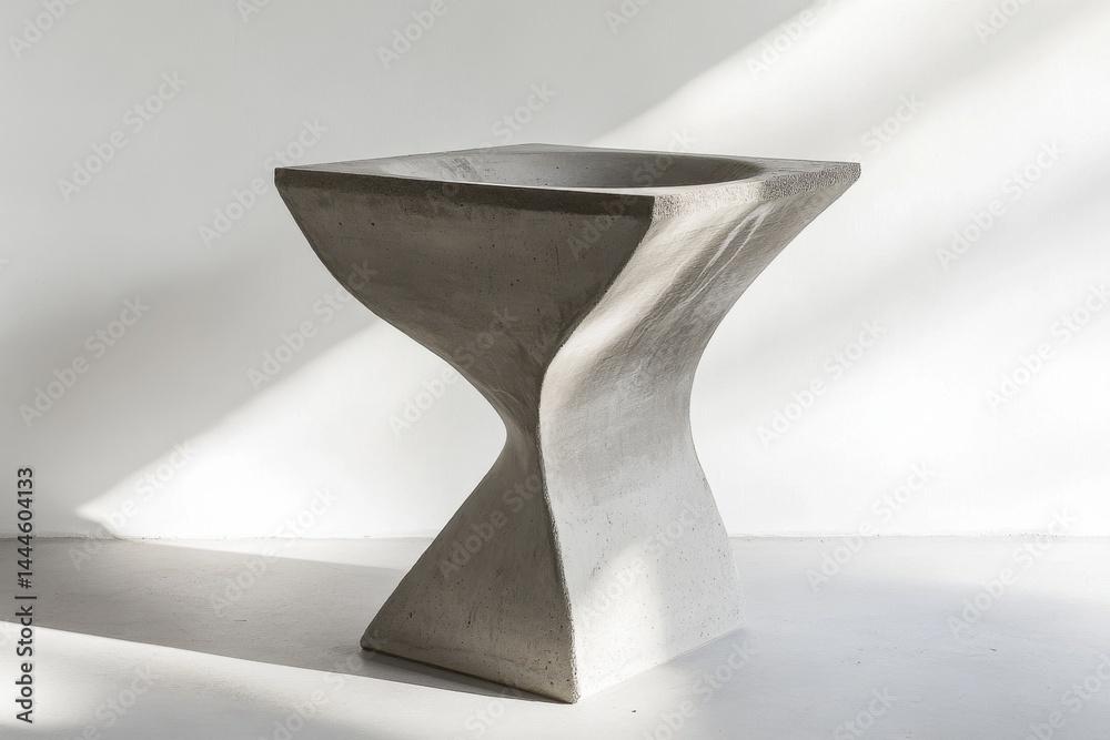 Aufkleber unique concrete sculpture with a geometric, twisted design, illuminated by natural light. a blend of