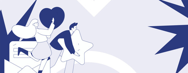 Happy Valentine's Day flat character vector concept business hand drawn illustration
