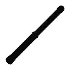 Black silhouette of a long slender object possibly a baton or stick