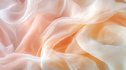 Obraz premium Abstract pastel peach and cream fabric texture background.