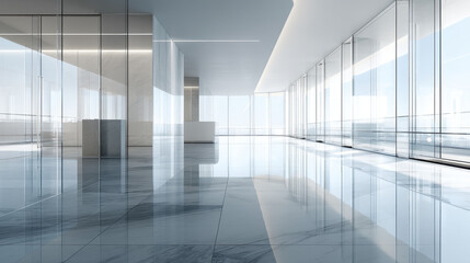 Modern Empty Office Space with Large Windows