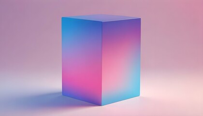 A three-dimensional cube radiates a captivating, smooth gradient of vibrant colors on a soft background.