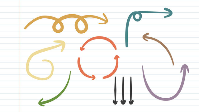 Colorful Hand Drawn Arrows