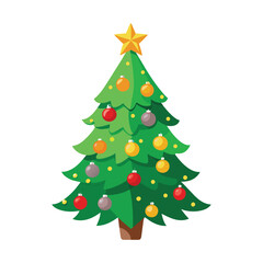 Fototapeta premium Simple Christmas Tree Vector Art