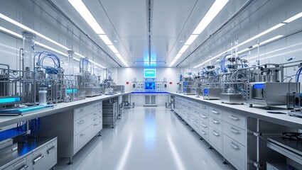 Fototapeta premium A High-Tech Laboratory Interior with Advanced Equipment and a Sterile Environment