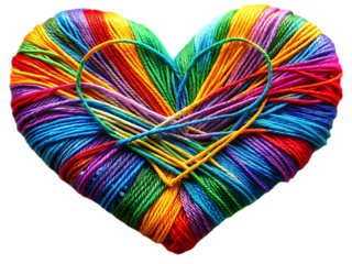 Rainbow Heart Yarn: Colorful Love
