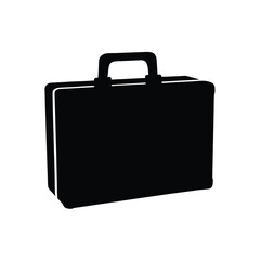 Black Briefcase Icon Simple Office Bag Business Travel Luggage