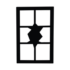 Abstract Black and White Geometric Window Pane Design Graphic Illustration Image