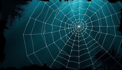 Obraz premium Grungy, textured vertical banner with faded spiderweb overlay and distressed edges, ample copy space, holiday, frame