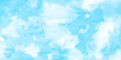 creative blue design with blue marble texture background used as cover, card, presentation and decoration, Soft sky blue paint aquarelle hand-painted watercolor background with watercolor stains.
