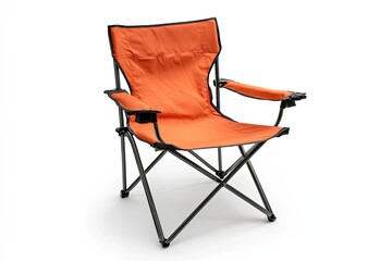 Foldable camping chair isolated on white background