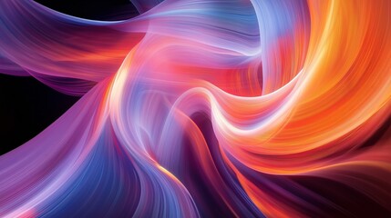 Obraz premium Dynamic abstract composition with hexagonal patterns, neon accents on dark background, modern corporate feel, sharp light reflections, depth and perspective, no people