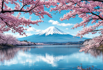 Mount Fuji Framed by Cherry Blossoms