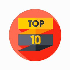 Top 10 banner graphic design icon logo sign symbol social media website coupon. Best in the ranking. Trending tag for web, video, promo, pictures. Counting concept.
