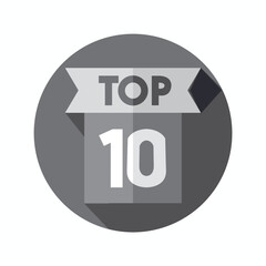 Top 10 banner graphic design icon logo sign symbol social media website coupon. Best in the ranking. Trending tag for web, video, promo, pictures. Counting concept.