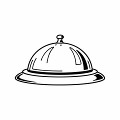 Fototapeta premium restaurant bell line art isolated vector illustration 